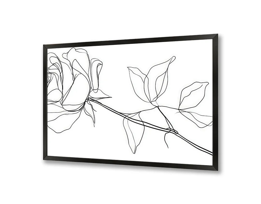 Metall Magnetboard mit hochwertigem Rose Linienzeichnung minimalistisch Design