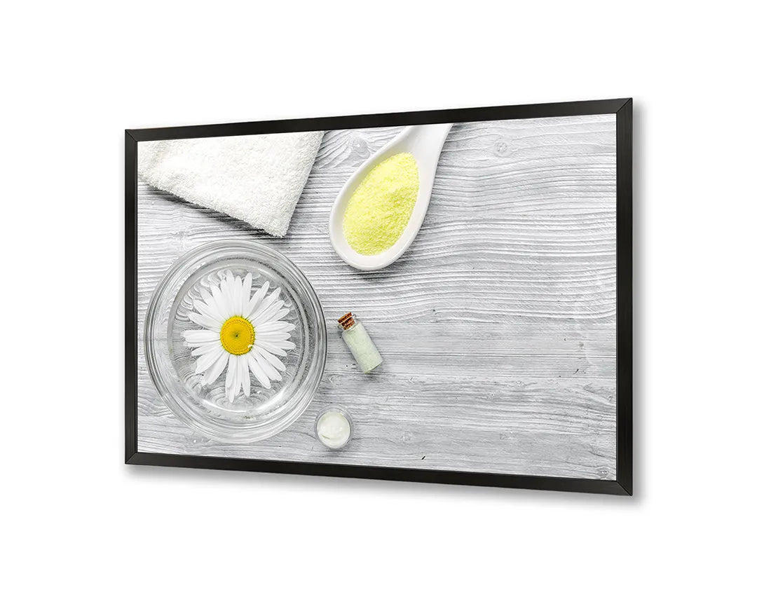 Metall Magnetboard mit hochwertigem Spa Elementen Mit Weiße Blumen Design