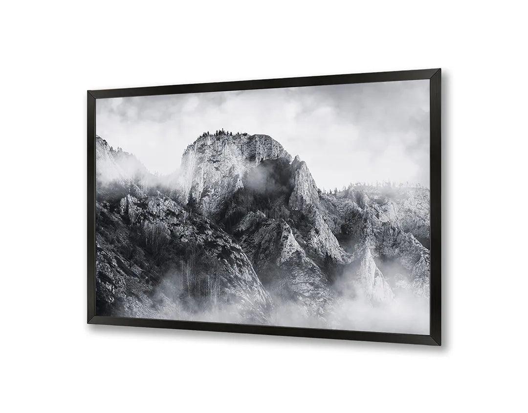 Metall Magnetboard mit hochwertigem Mistige Bergtoppen Design