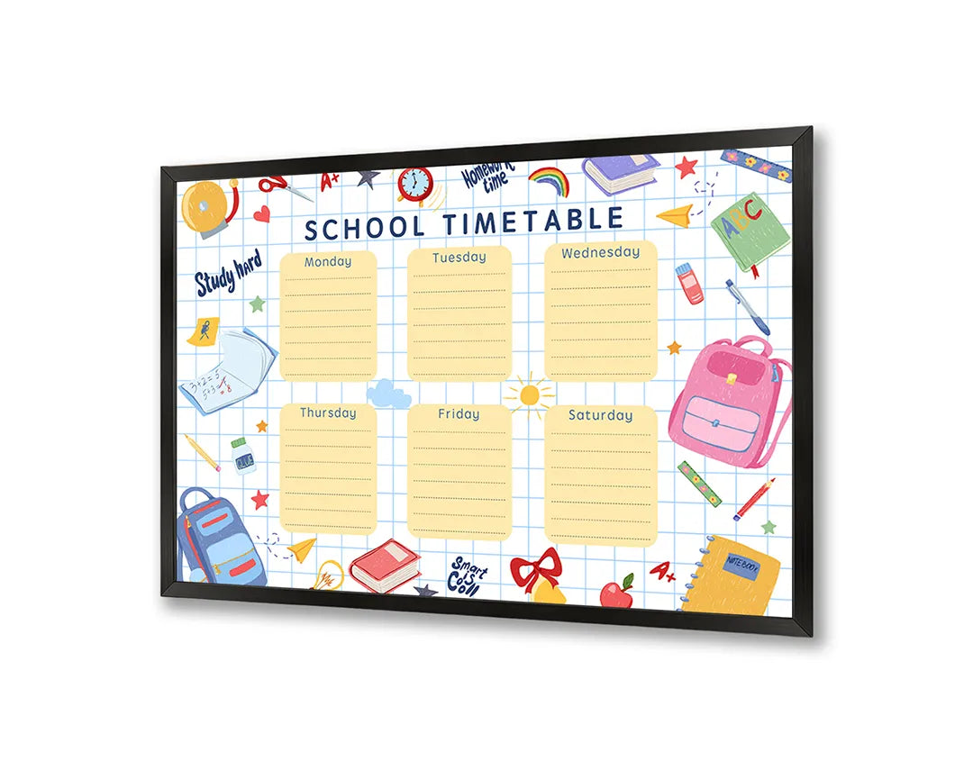 Metall Magnetboard mit hochwertigem School Timetable fröhlich Raster Design