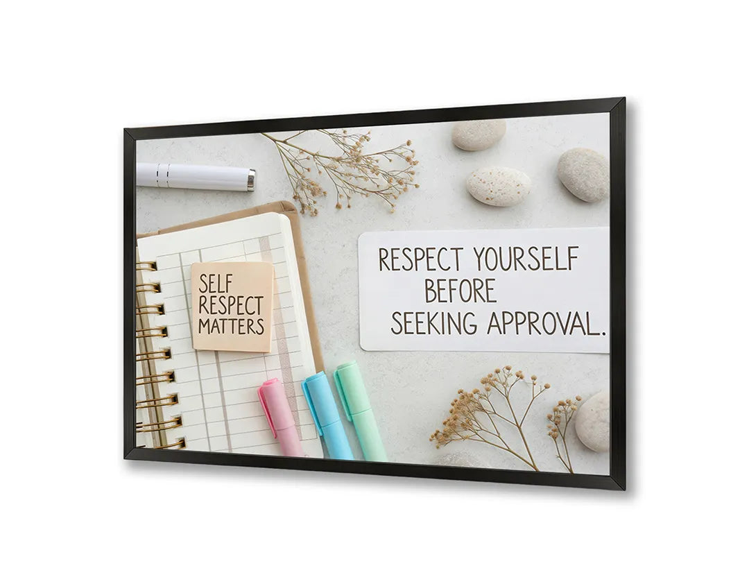Metall Magnetboard mit hochwertigem Respect yourself Zitat notitie Design
