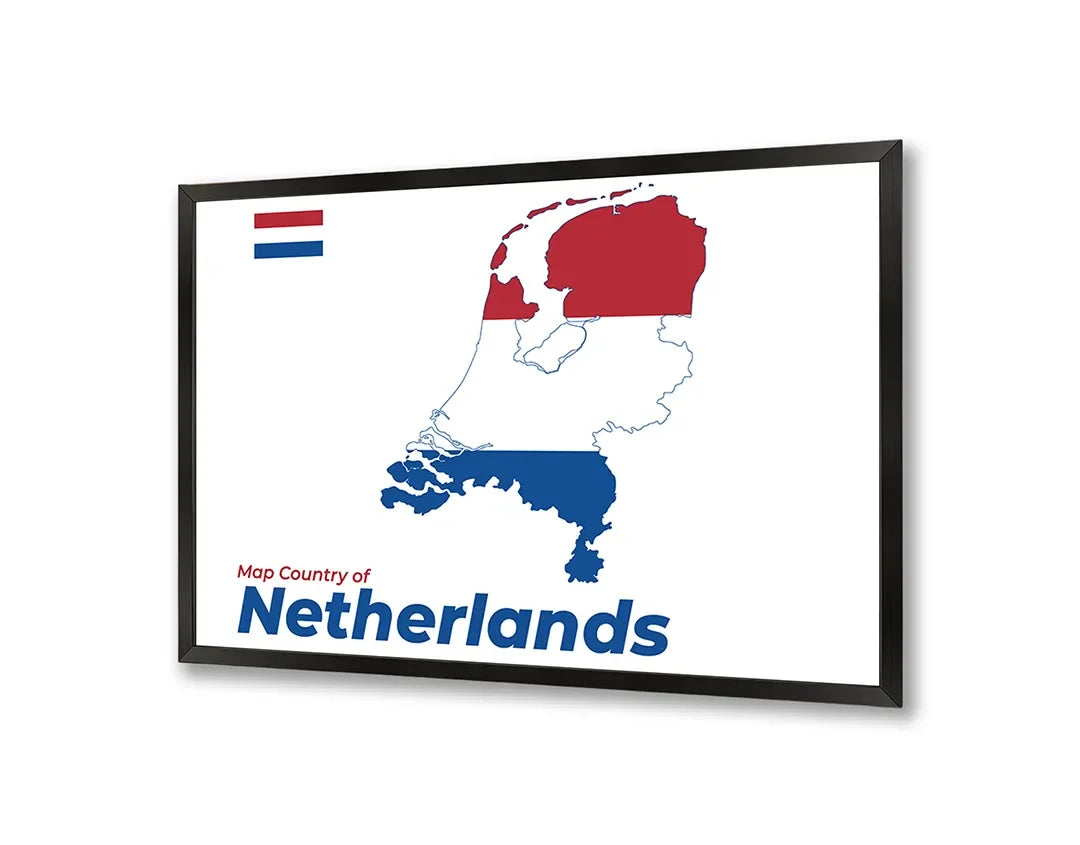 Metall Magnetboard mit hochwertigem Niederlande Flagge Landkarte Design