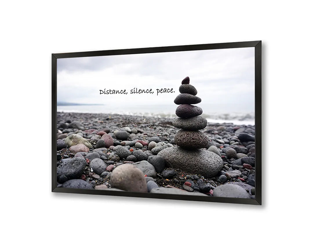 Metall Magnetboard mit hochwertigem Zen Steine auf Strand Design