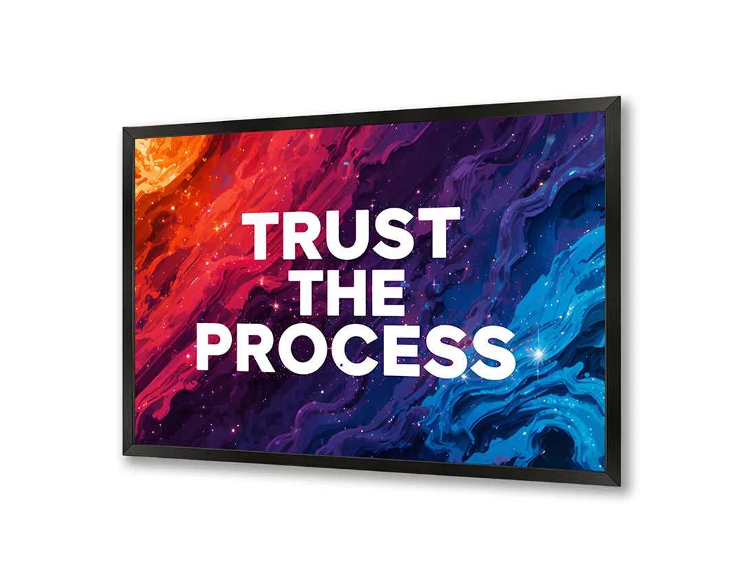 Metall Magnetboard mit hochwertigem Trust the process Farbe Spritzer Design
