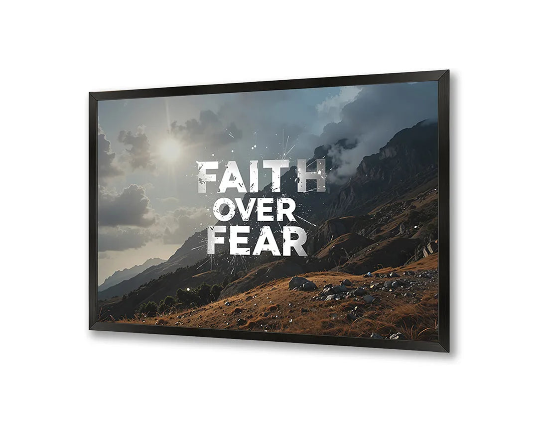 Metall Magnetboard mit hochwertigem Glaube über Fear Berge Landschaft Design