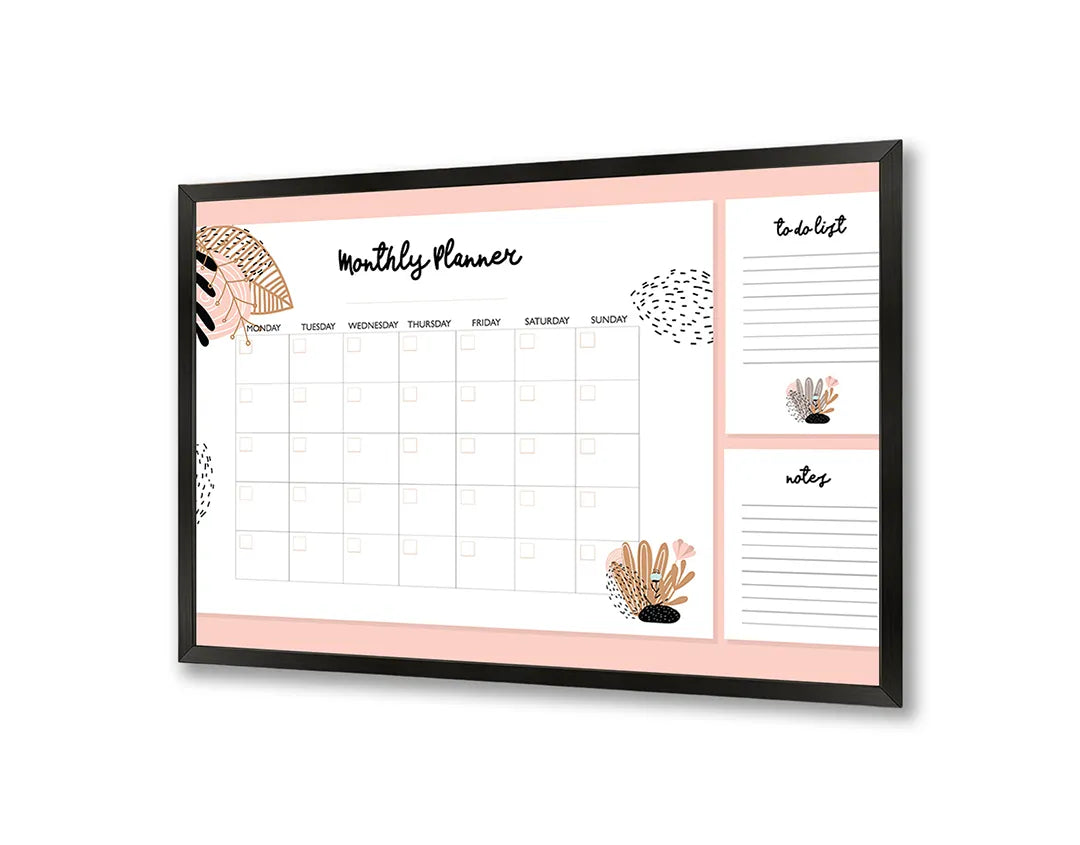 Metall Magnetboard mit hochwertigem Rosa Und Weiße Monatsplaner Design