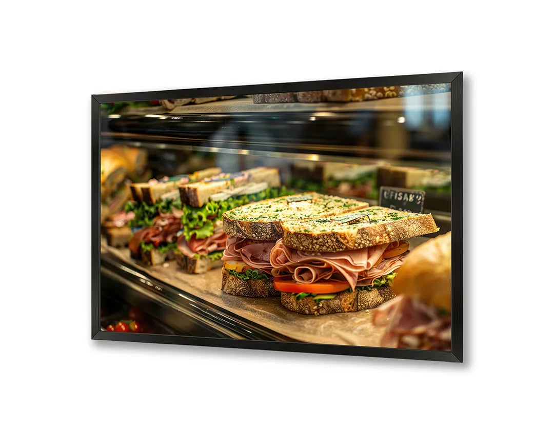 Metall Magnetboard mit hochwertigem Brötchen in Vitrine Design