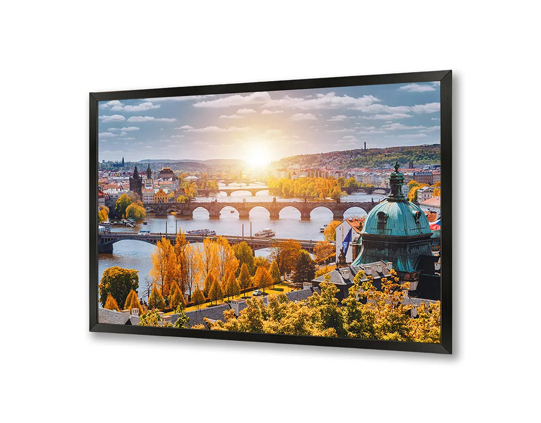 Metall Magnetboard mit hochwertigem Sonnenuntergang Über Ein Brug In Praag Design