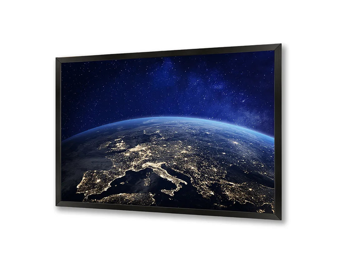 Metall Magnetboard mit hochwertigem Erde Vanuit Der Ruimte Mit Stadslichten Design