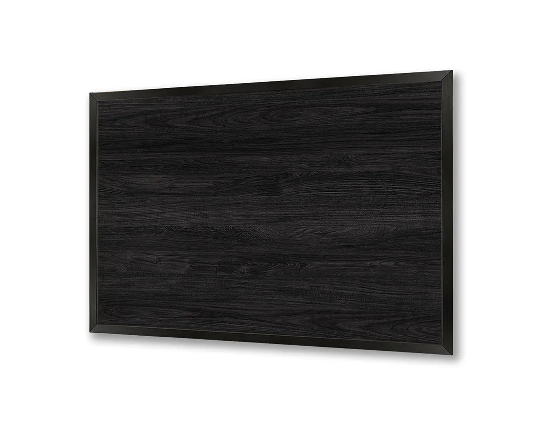 Metall Magnetboard mit hochwertigem Dunkel Schwarz Hölzerne Paneel Design