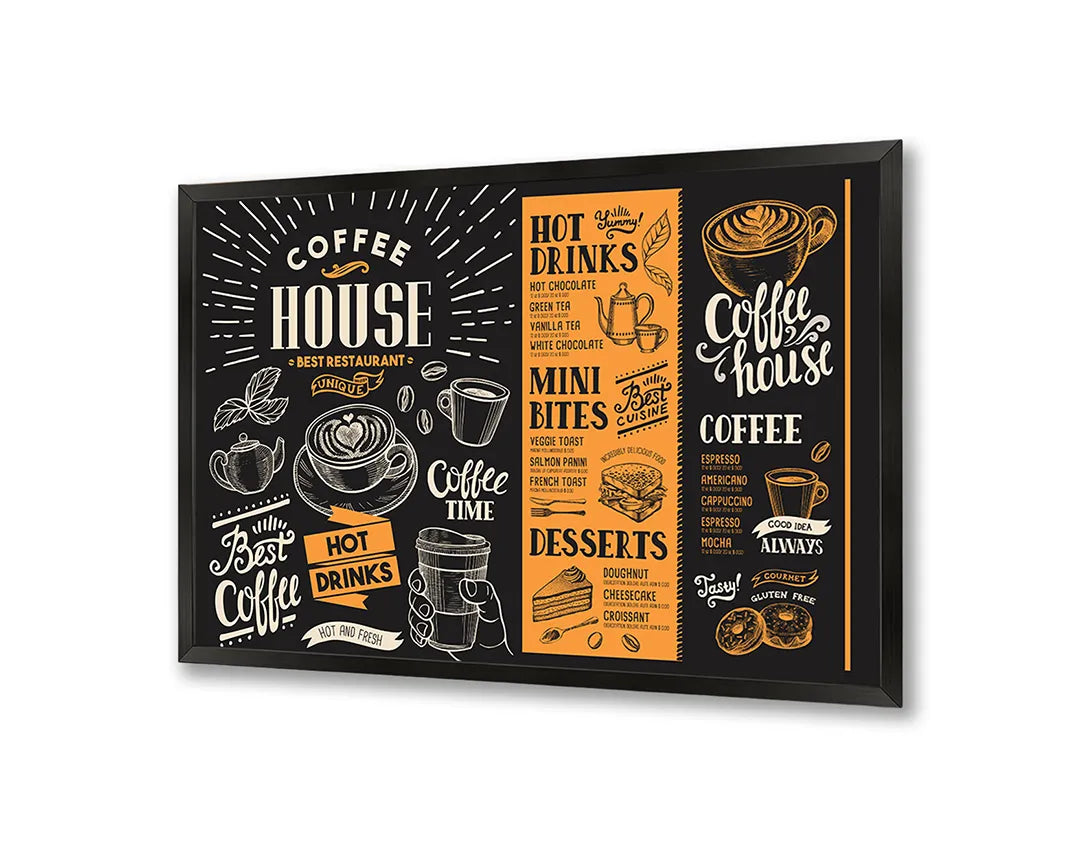 Metall Magnetboard mit hochwertigem Koffiehuis Kreidetafel Menü Design