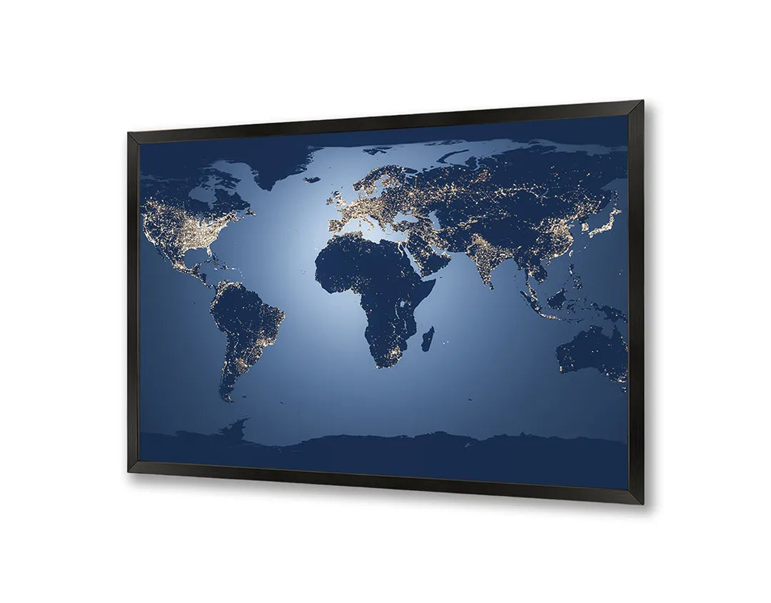 Metall Magnetboard mit hochwertigem Nachtkaart Von Der Erde Mit Lichter Design