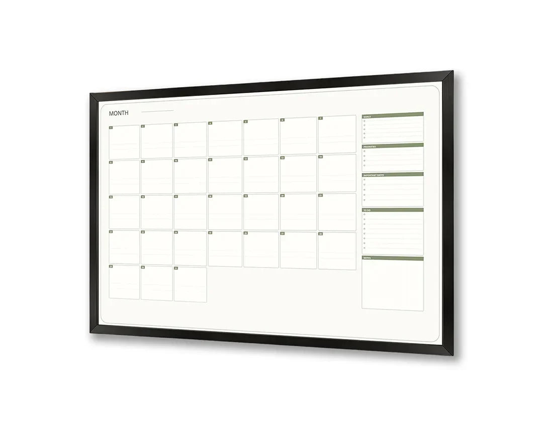 Metall Magnetboard mit hochwertigem Grüne Kalender Raster Design
