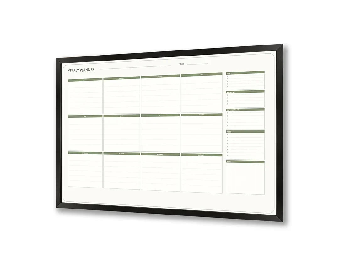 Metall Magnetboard mit hochwertigem Grüne Kalender Raster mit Notizen Design