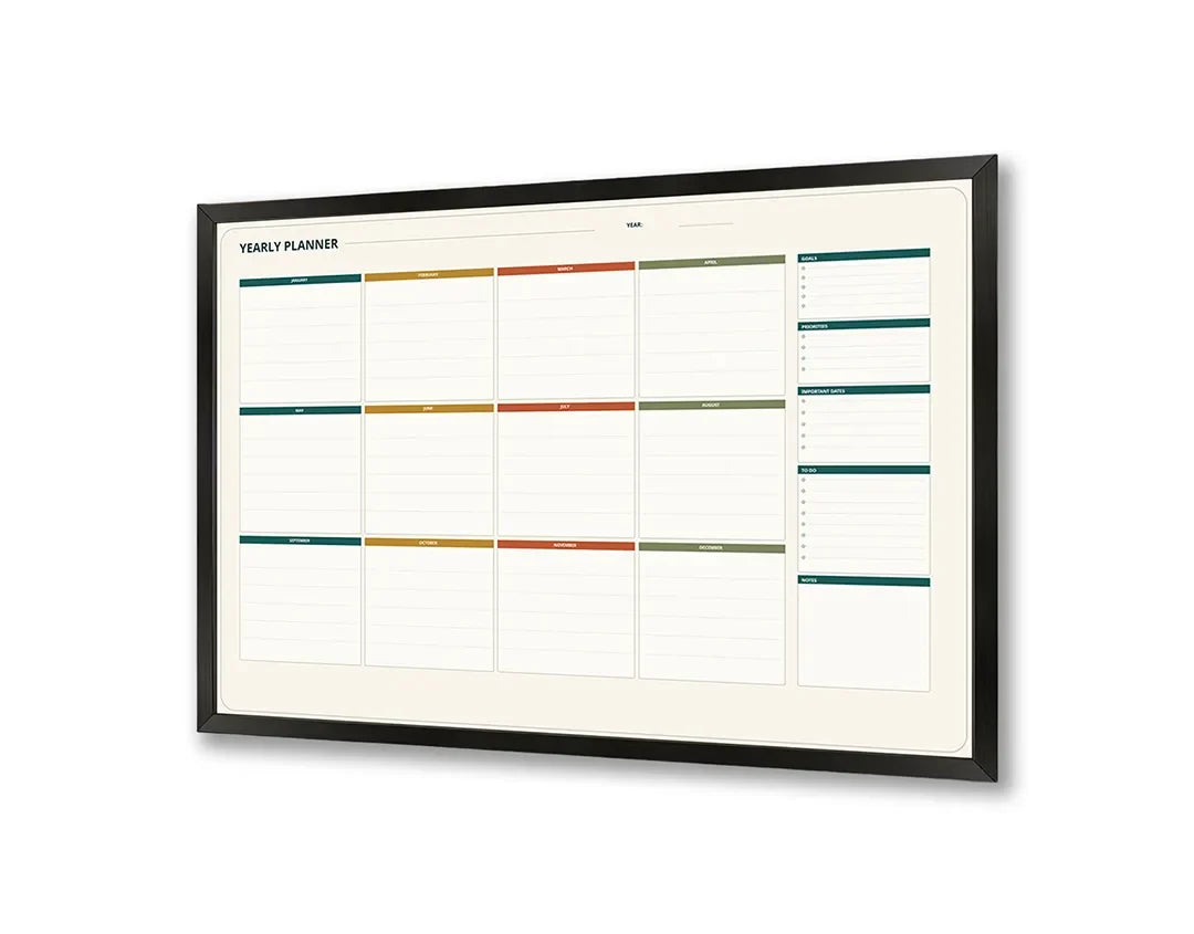 Metall Magnetboard mit hochwertigem Gelbe und rote Planer bunt Design