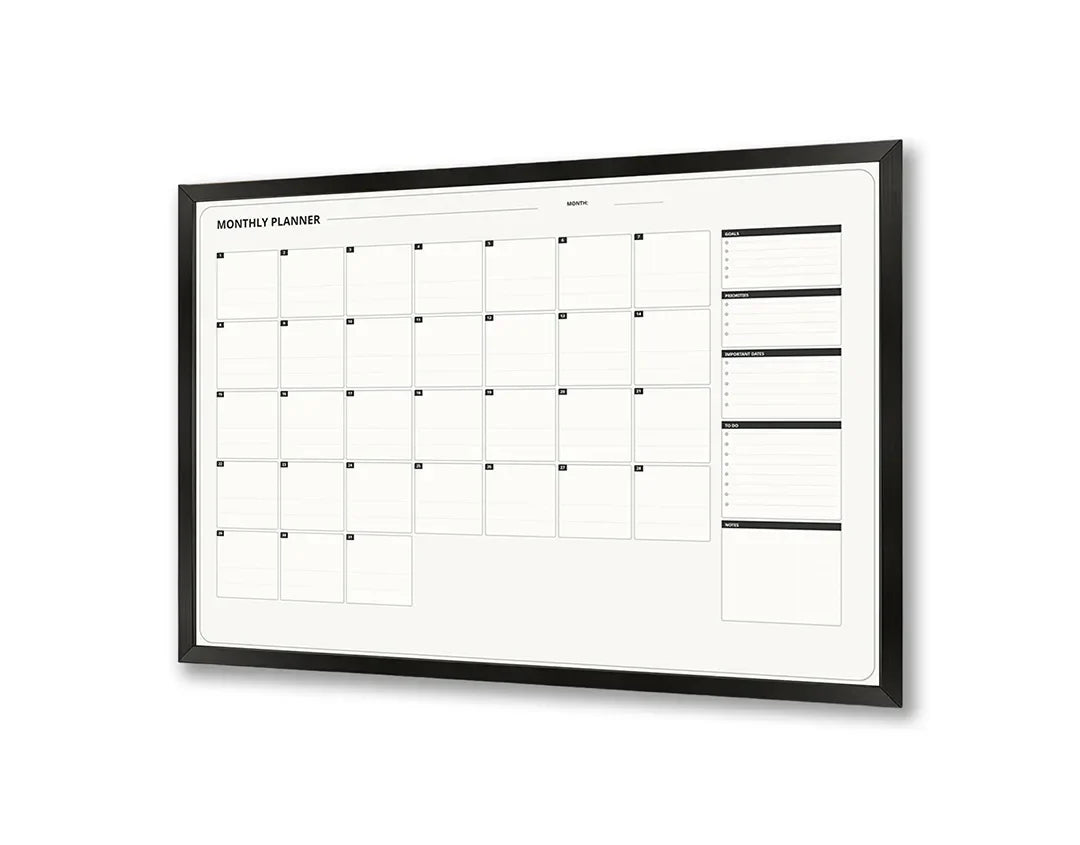 Metall Magnetboard mit hochwertigem Blanco Kalender einfach Design