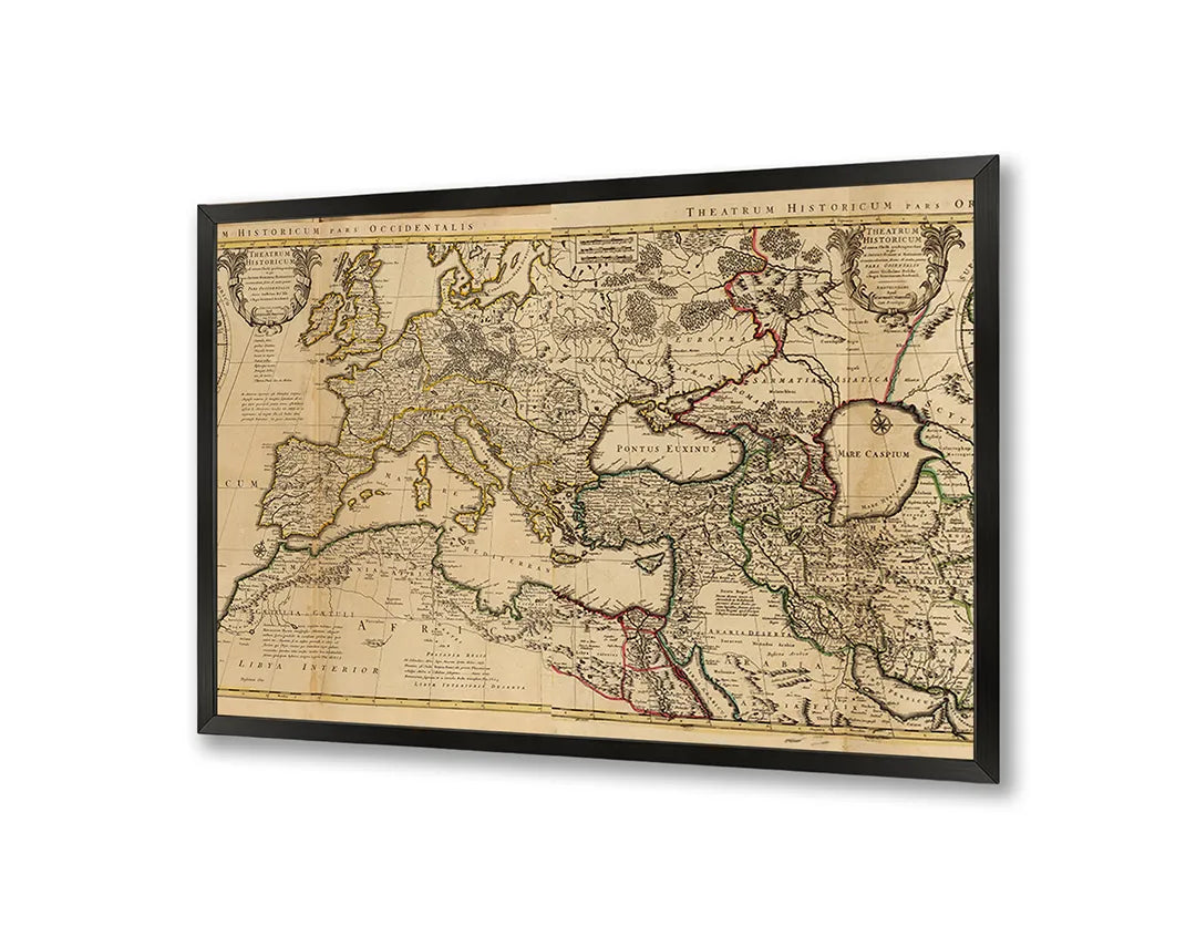 Metall Magnetboard mit hochwertigem Klassische Sepia Weltkarte Design