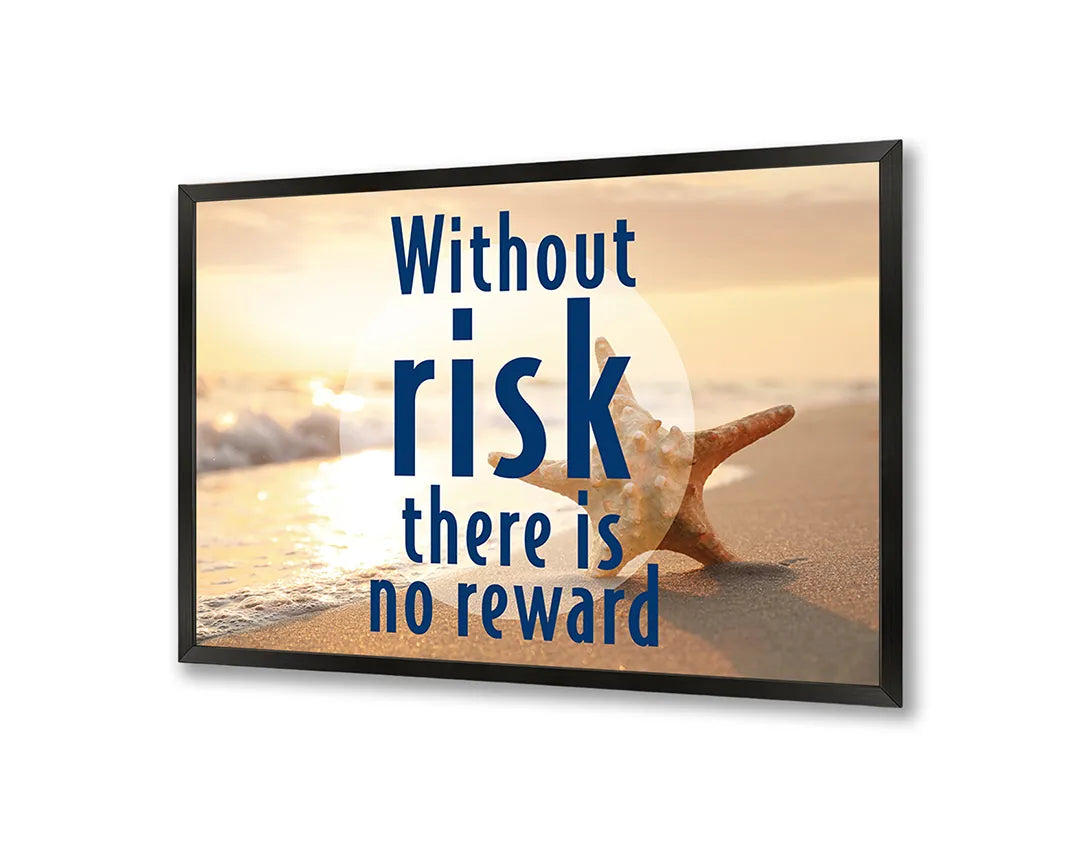 Metall Magnetboard mit hochwertigem Without risk Text Strand Design