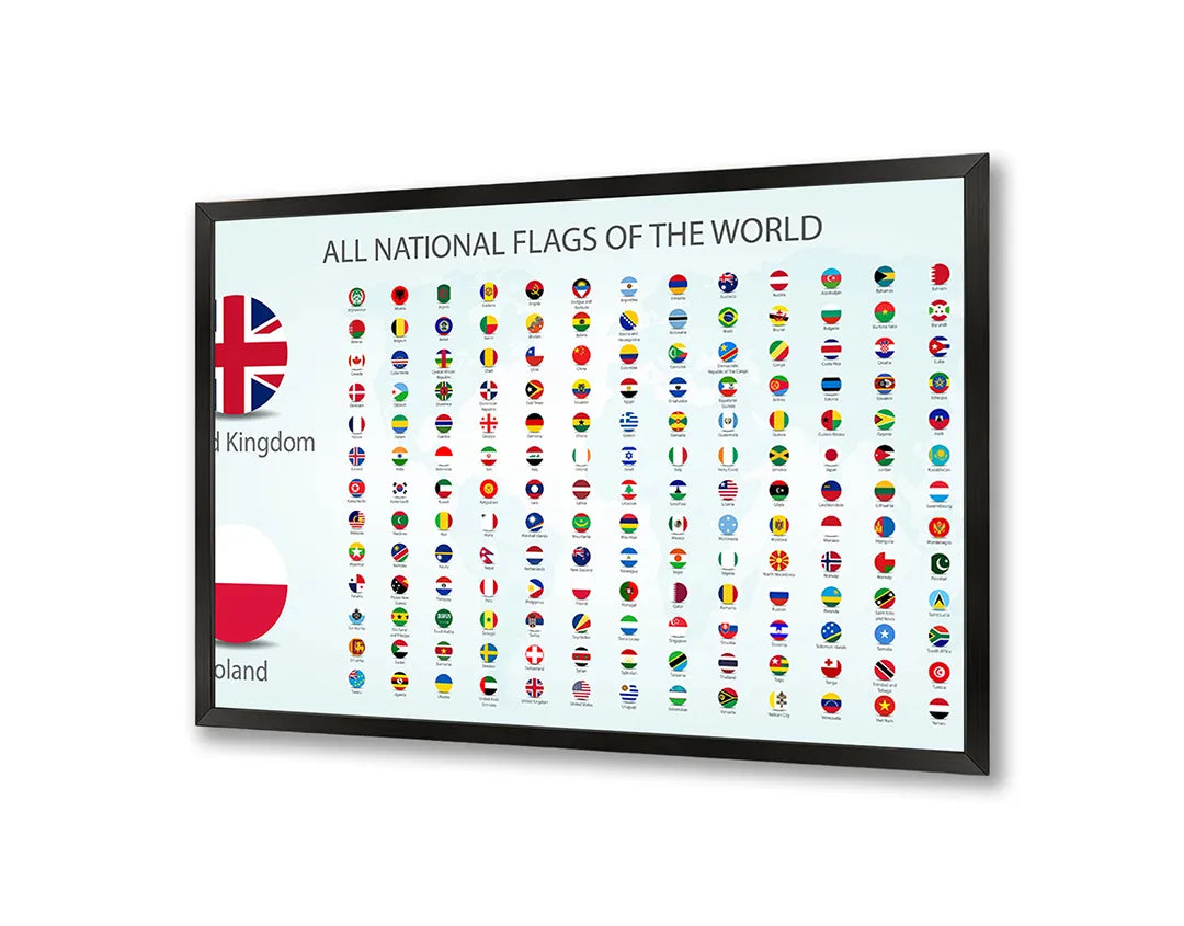 Metall Magnetboard mit hochwertigem Wereldvlaggen poster Design