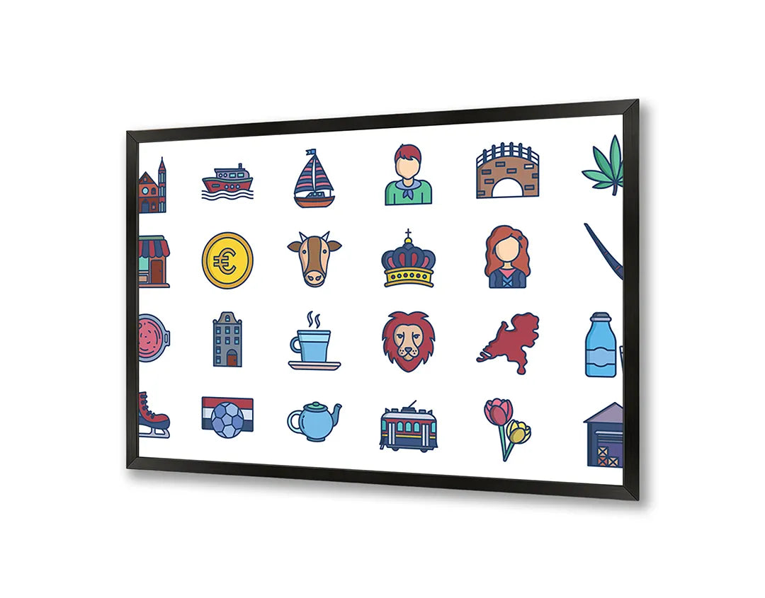 Metall Magnetboard mit hochwertigem Iconen Muster Design