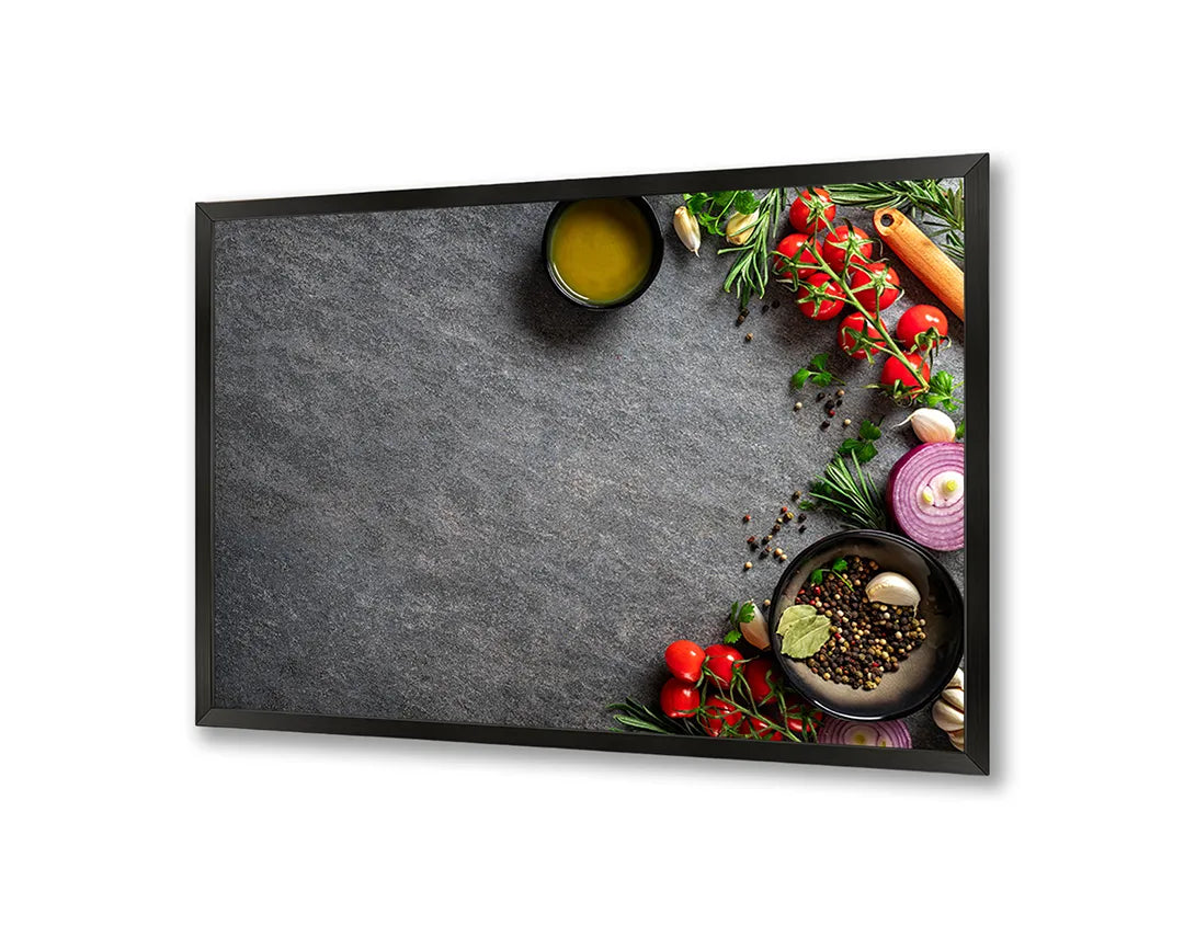 Metall Magnetboard mit hochwertigem Kook Zutaten dunkel Design
