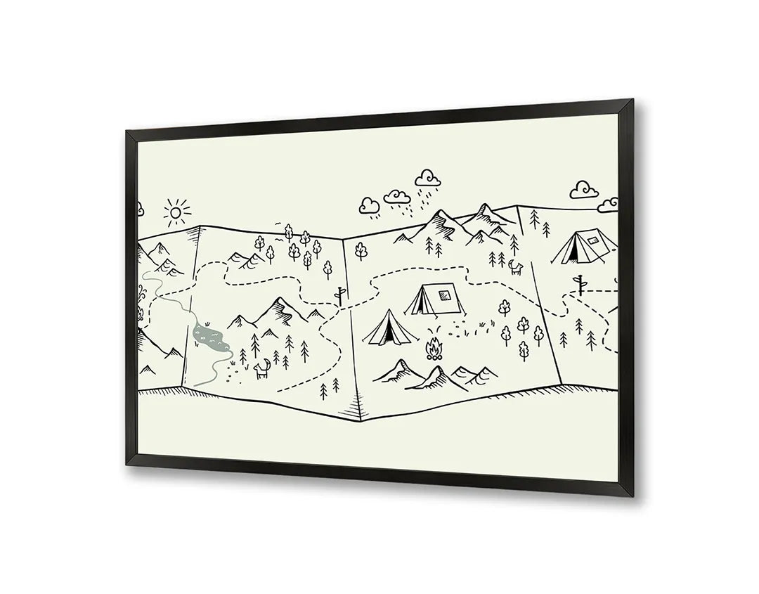 Metall Magnetboard mit hochwertigem Berge Doodle Illustration Design