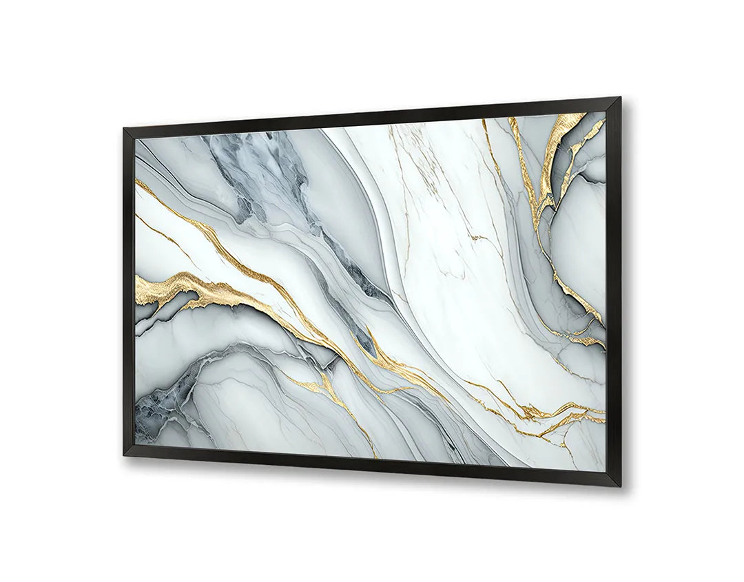 Metall Magnetboard mit hochwertigem Gold weiß Marmor Design