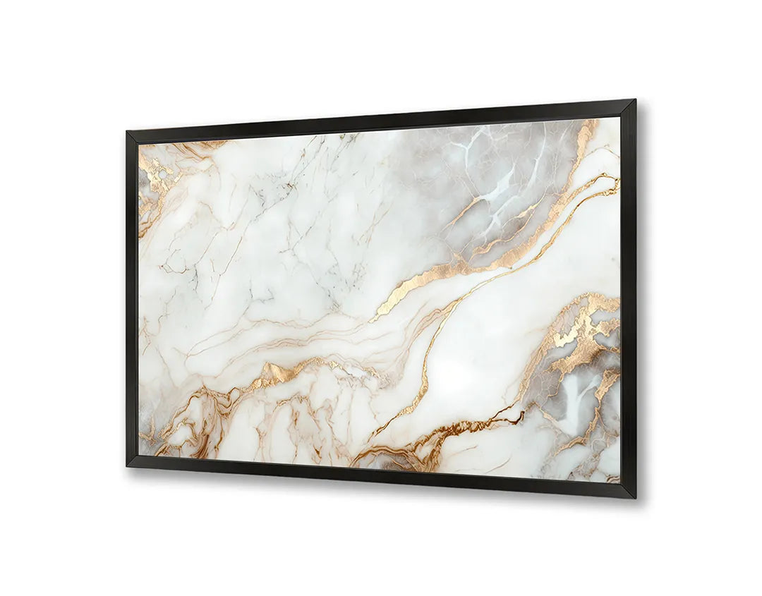 Metall Magnetboard mit hochwertigem Koper weiß Marmor Design
