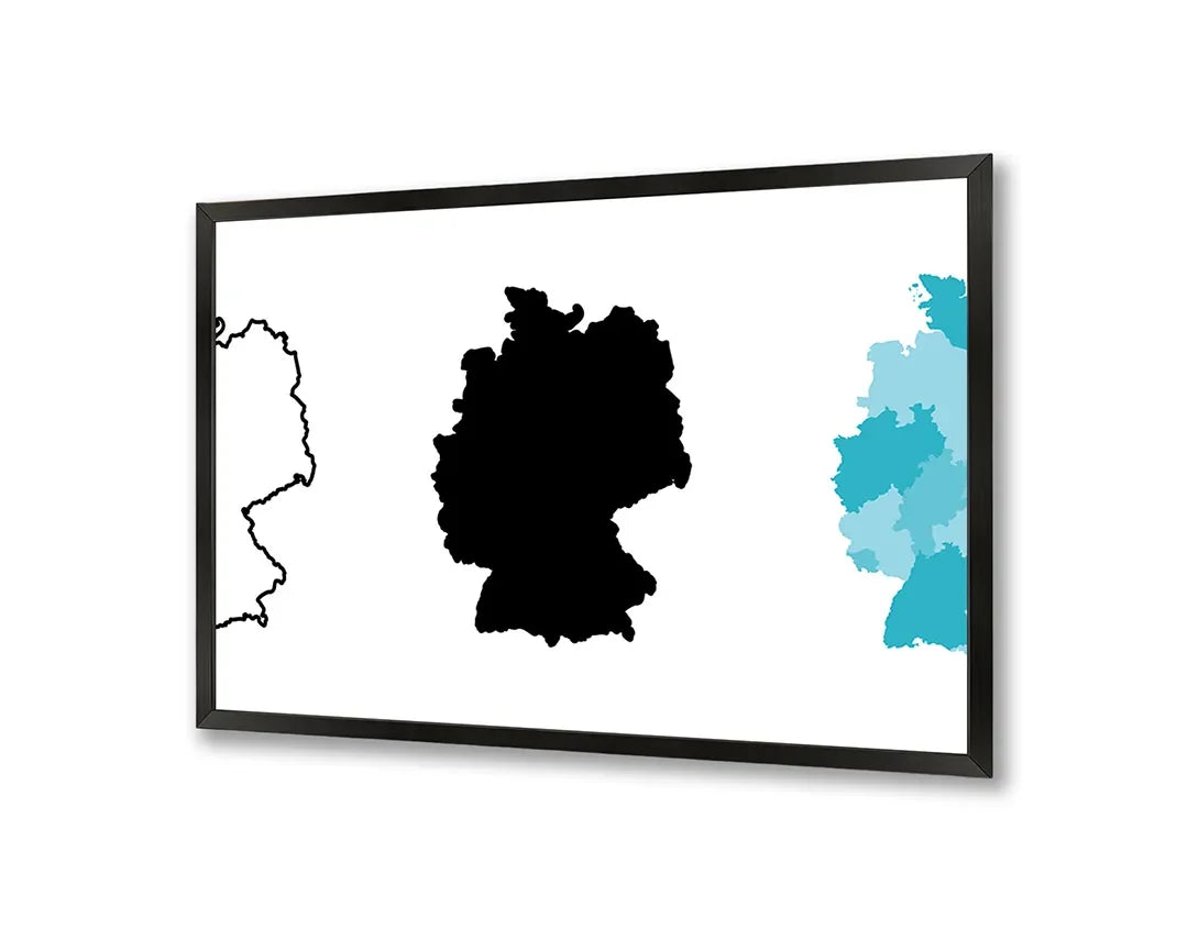 Metall Magnetboard mit hochwertigem Duitsland Karte schwarz weiß Design