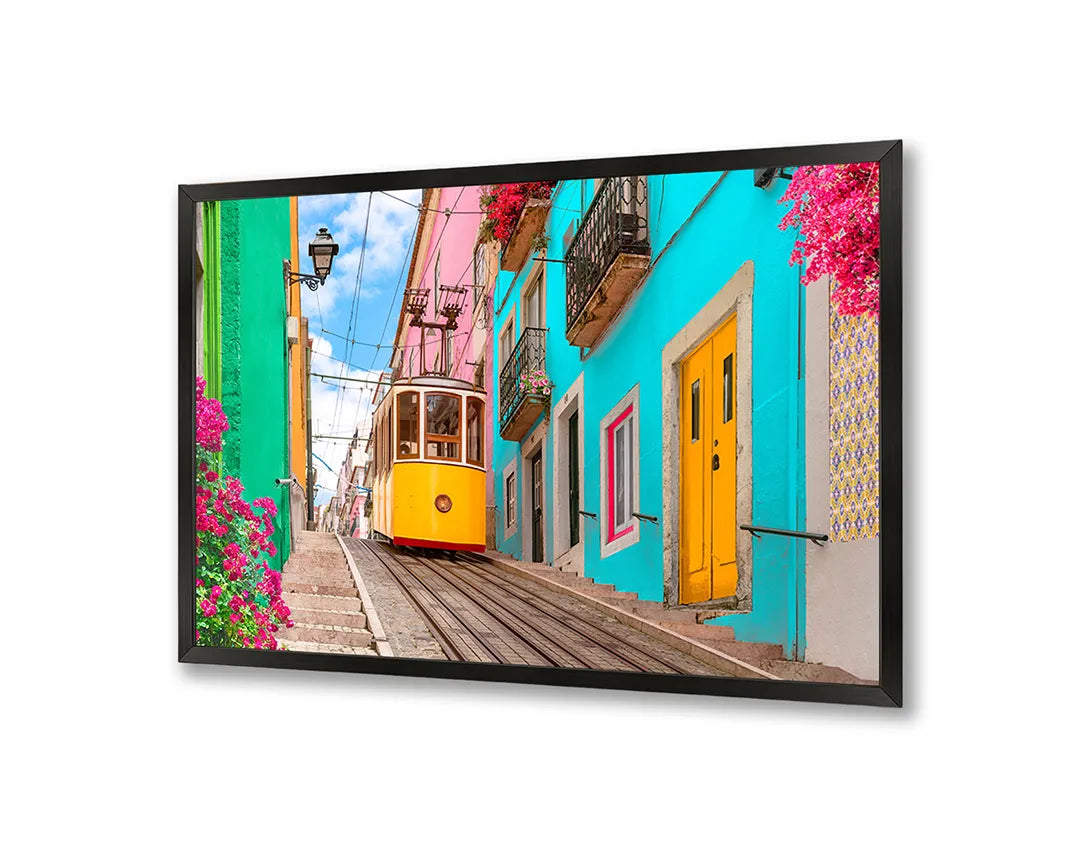 Metall Magnetboard mit hochwertigem Gelbe tram Lissabon Design