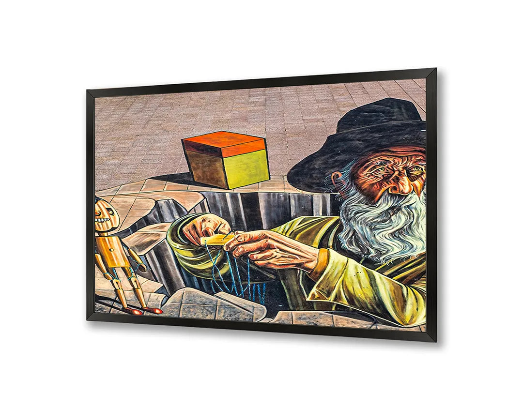 Metall Magnetboard mit hochwertigem Schilderij abstrakt Gesicht Design