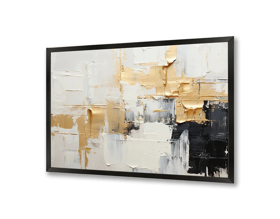 Metall Magnetboard mit hochwertigem Gold und weiß abstrakt schilderij Design