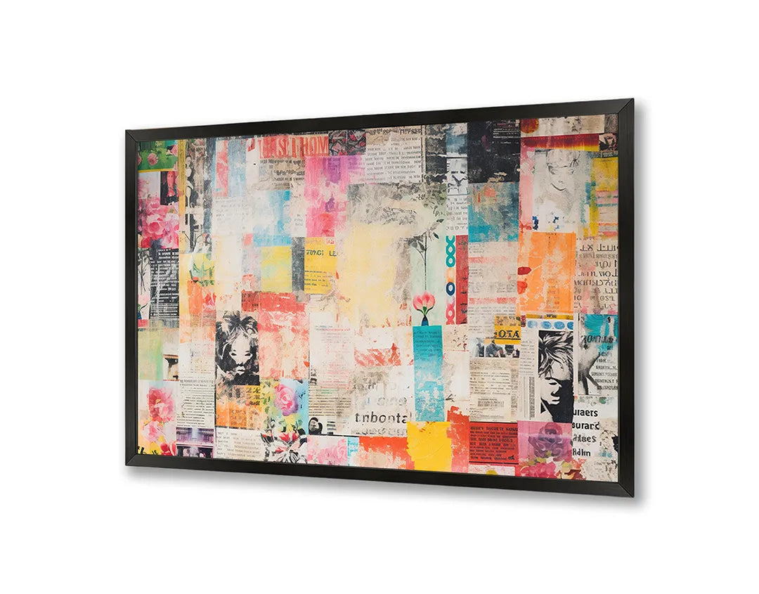 Metall Magnetboard mit hochwertigem Bunte collage abstrakt Design