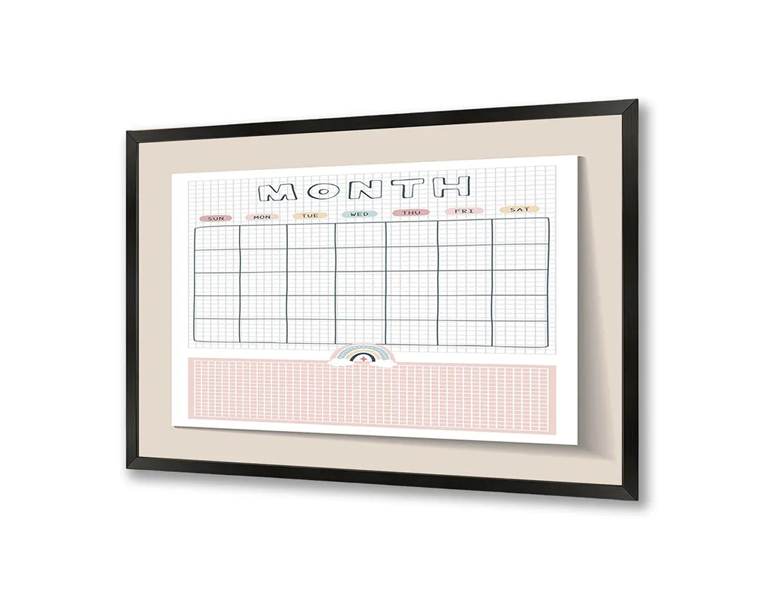 Metall Magnetboard mit hochwertigem Rosa Monatsplaner Design