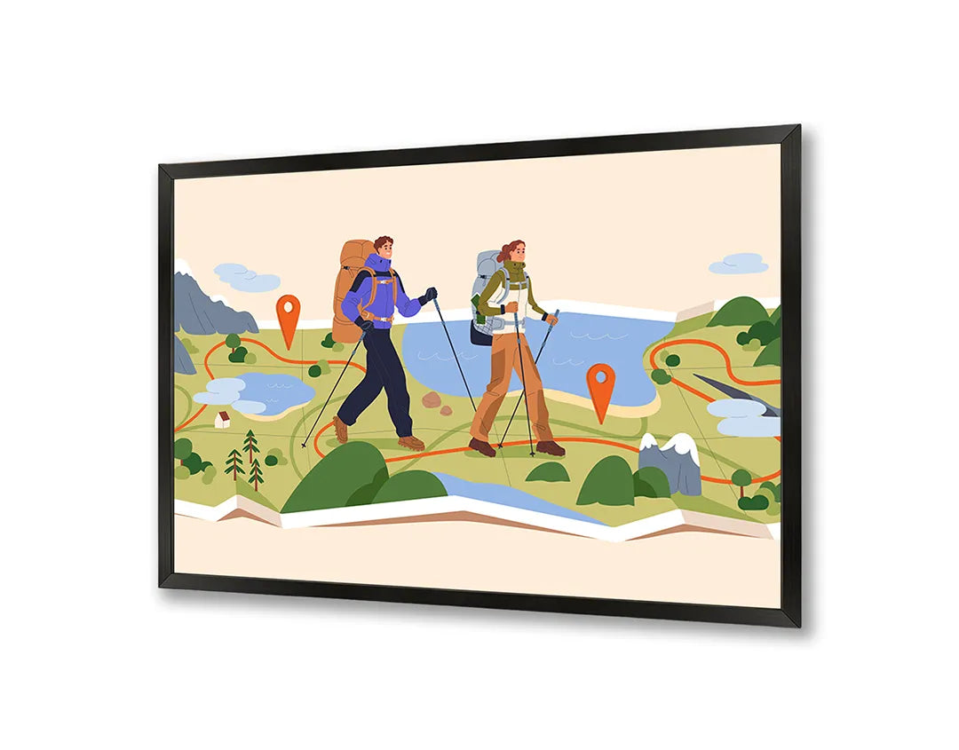 Metall Magnetboard mit hochwertigem Wandelaars in Berge Illustration Design