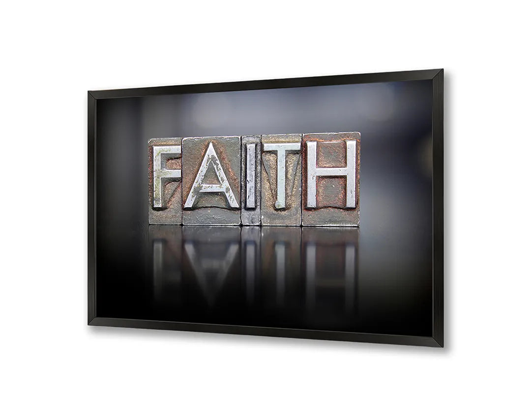 Metall Magnetboard mit hochwertigem Glaube Text Mit Reflectie Design