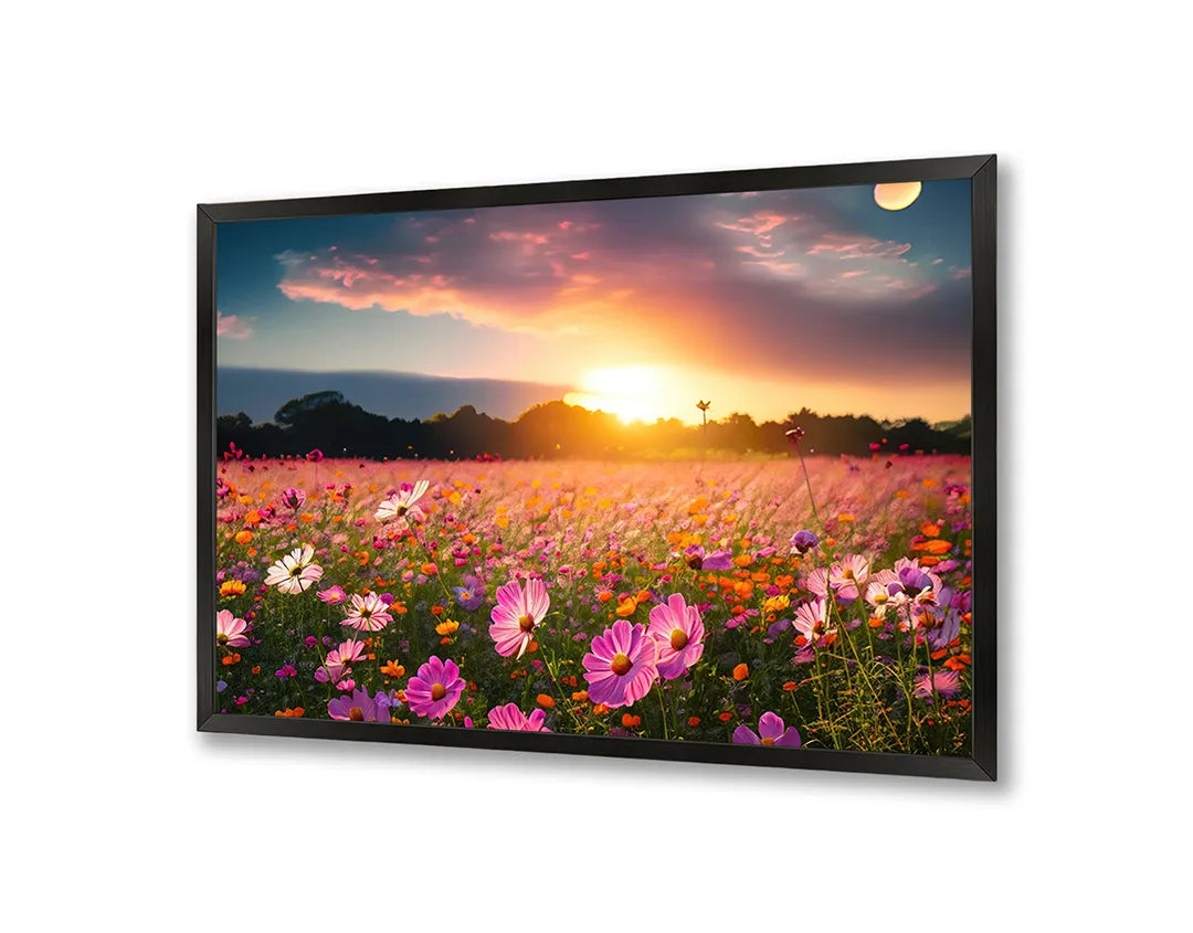 Metall Magnetboard mit hochwertigem Lavendelveld Sonnenuntergang Design
