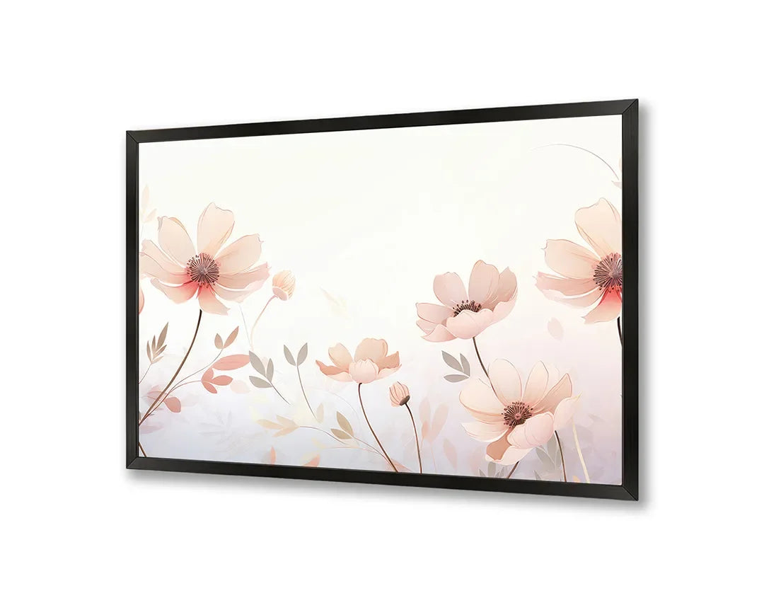 Metall Magnetboard mit hochwertigem Weiche rosa Blumen Aquarell Design