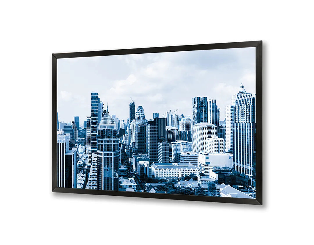 Metall Magnetboard mit hochwertigem Skyline stad in Winter Design