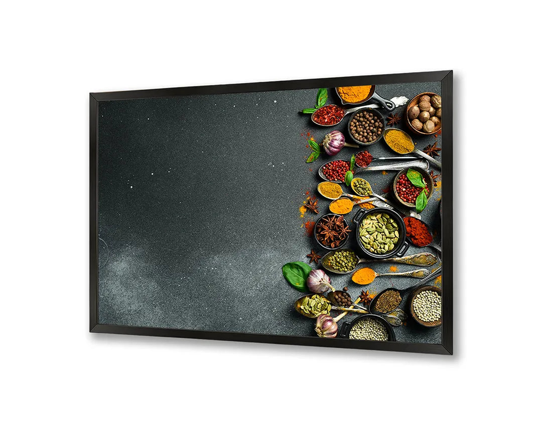 Metall Magnetboard mit hochwertigem Gewürze dunkle Hintergrund Design