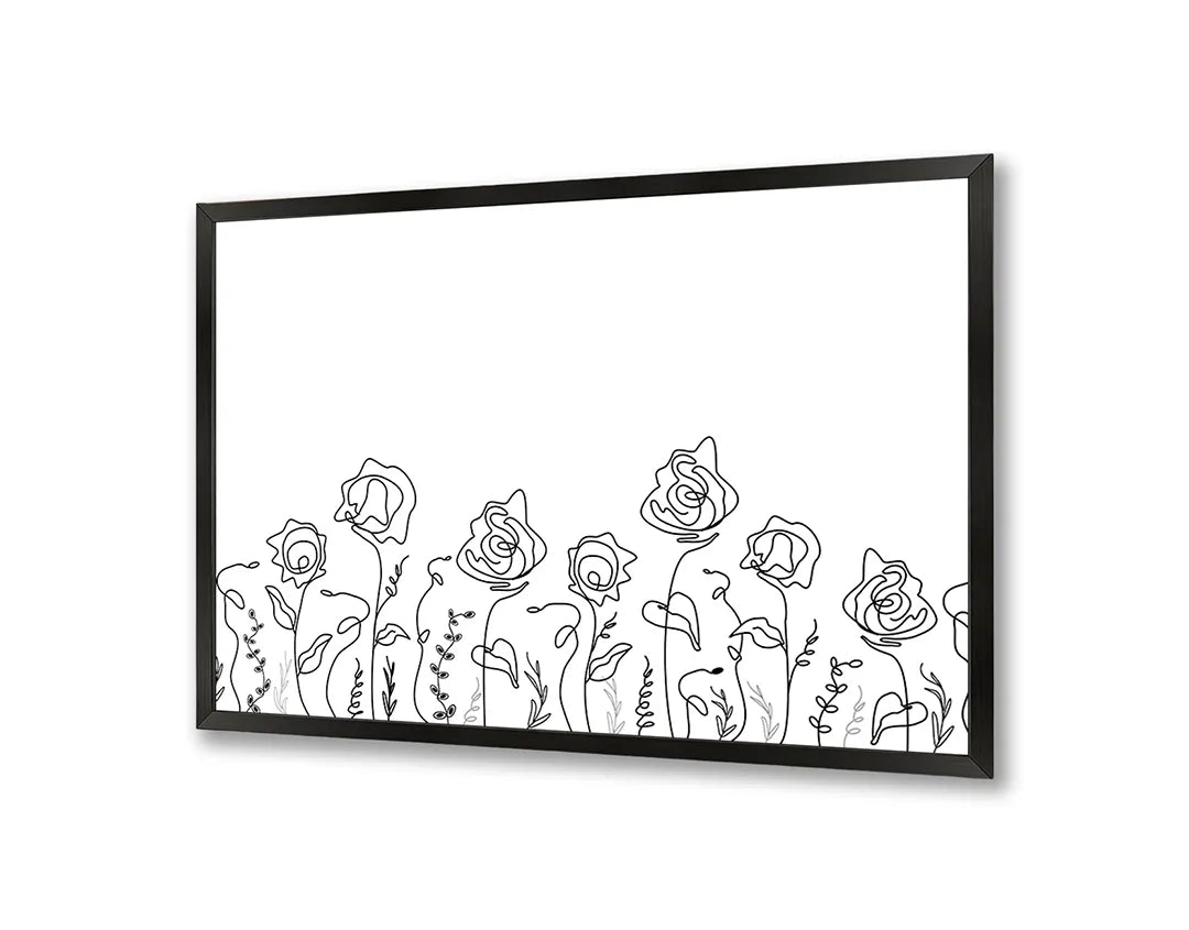Metall Magnetboard mit hochwertigem Minimalistische Blumen Linienzeichnung Design