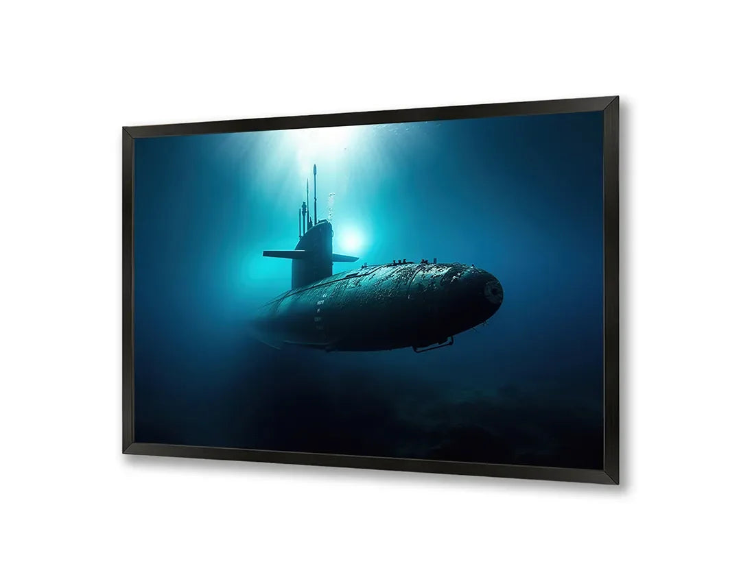 Metall Magnetboard mit hochwertigem Duikboot Unterwasser blau Design