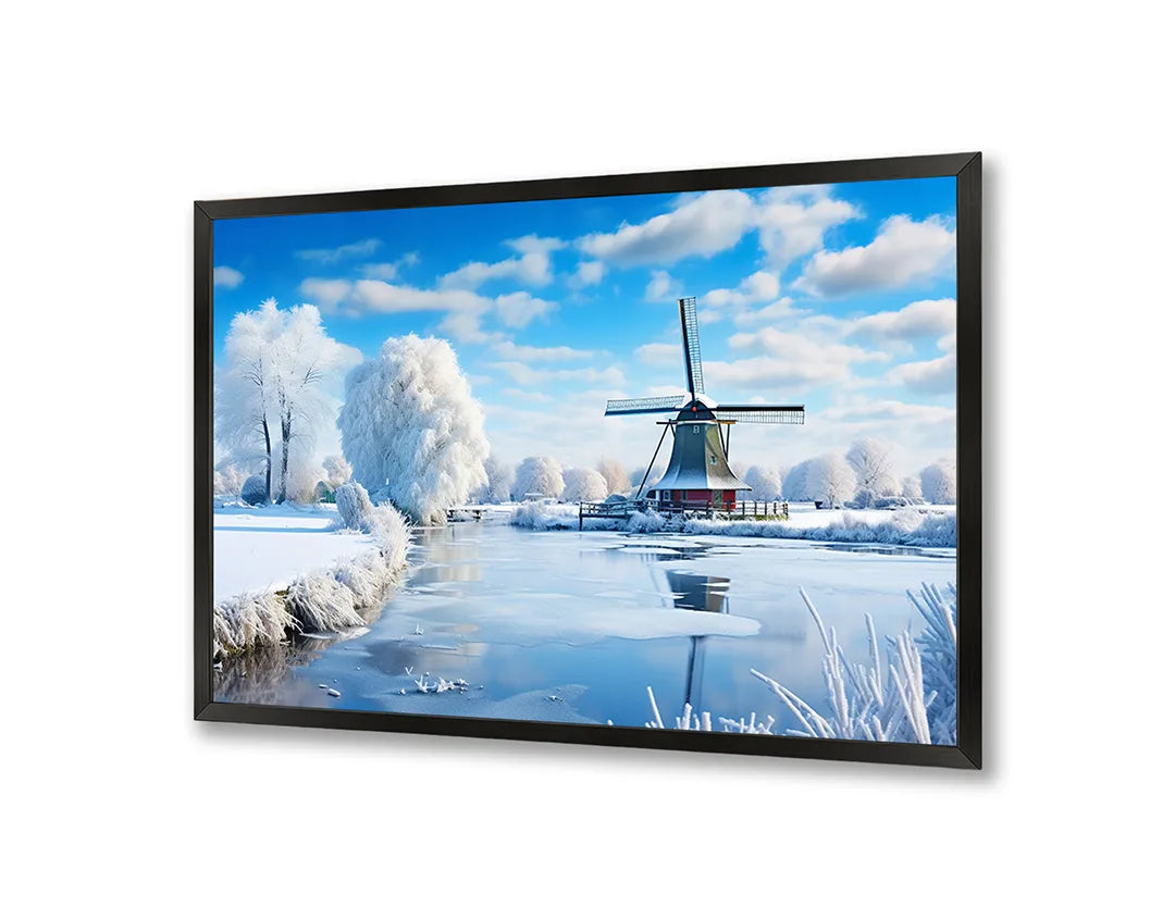 Metall Magnetboard mit hochwertigem Winterlandschap molen Design