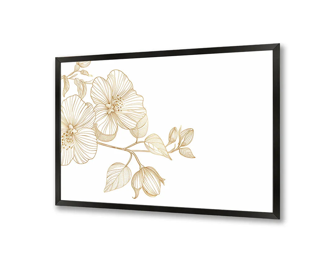 Metall Magnetboard mit hochwertigem Goldene Blumen Ast Design