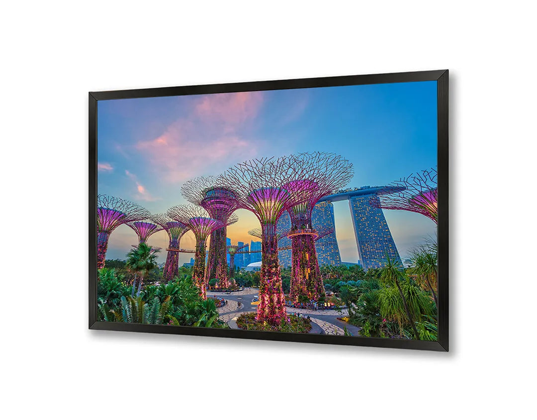 Metall Magnetboard mit hochwertigem Singapore Gardens By The Bay Bei Nacht Design