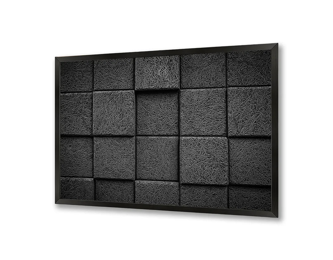 Metall Magnetboard mit hochwertigem Schwarze 3d Blöcke vierkant Design