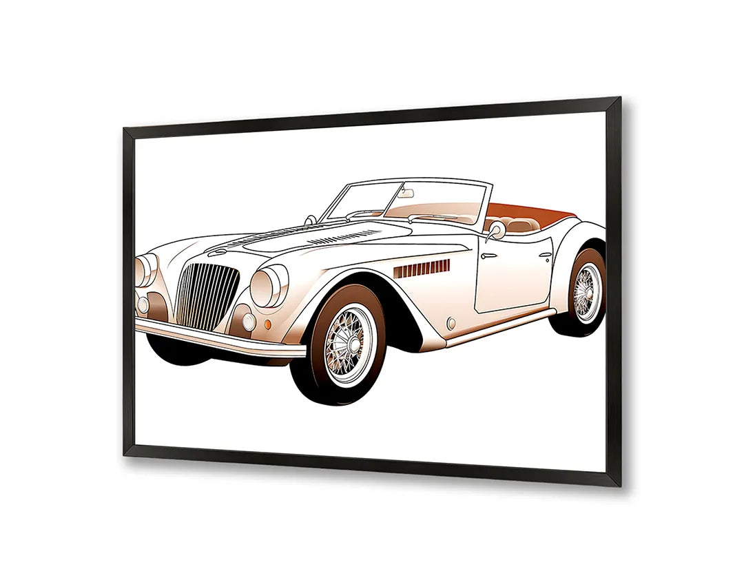 Metall Magnetboard mit hochwertigem Klassische cabriolet auto weiß Design