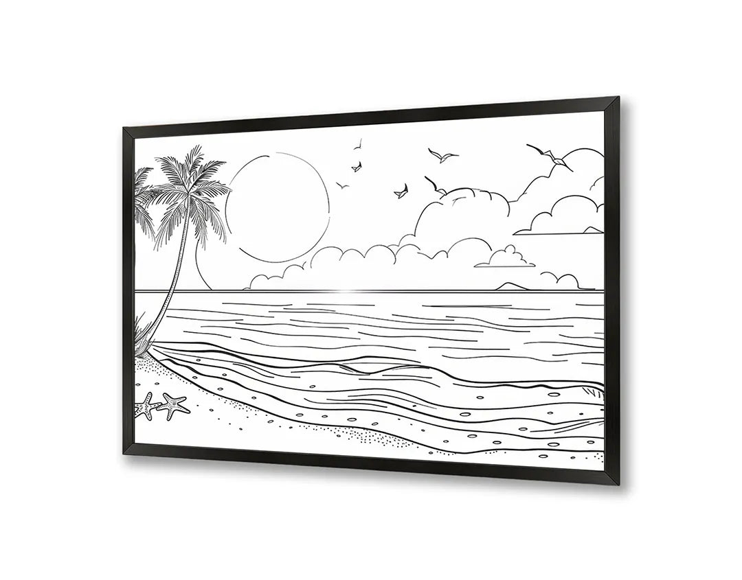 Metall Magnetboard mit hochwertigem Kleurplaat Strand Landschaft Design