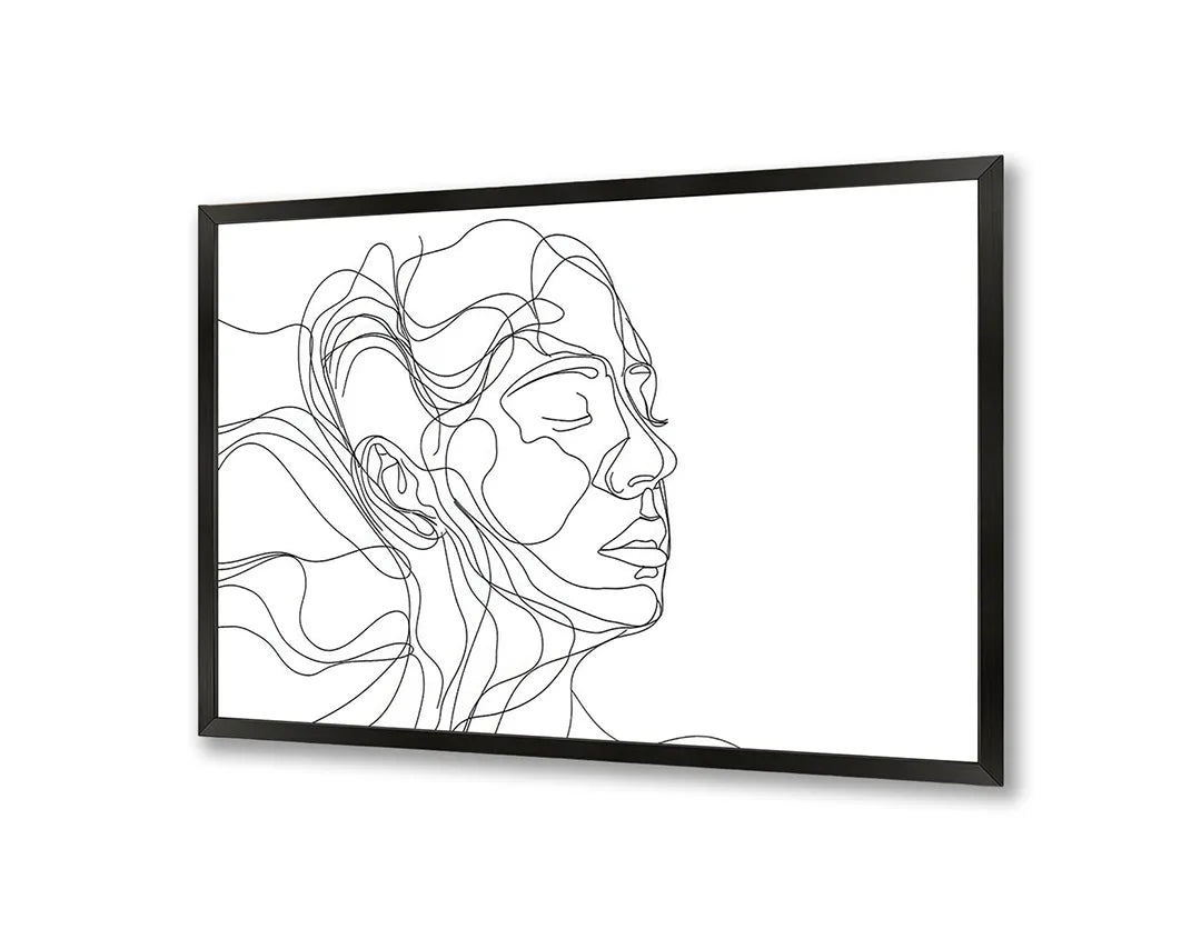 Metall Magnetboard mit hochwertigem Linienzeichnung Gesicht Frau Design