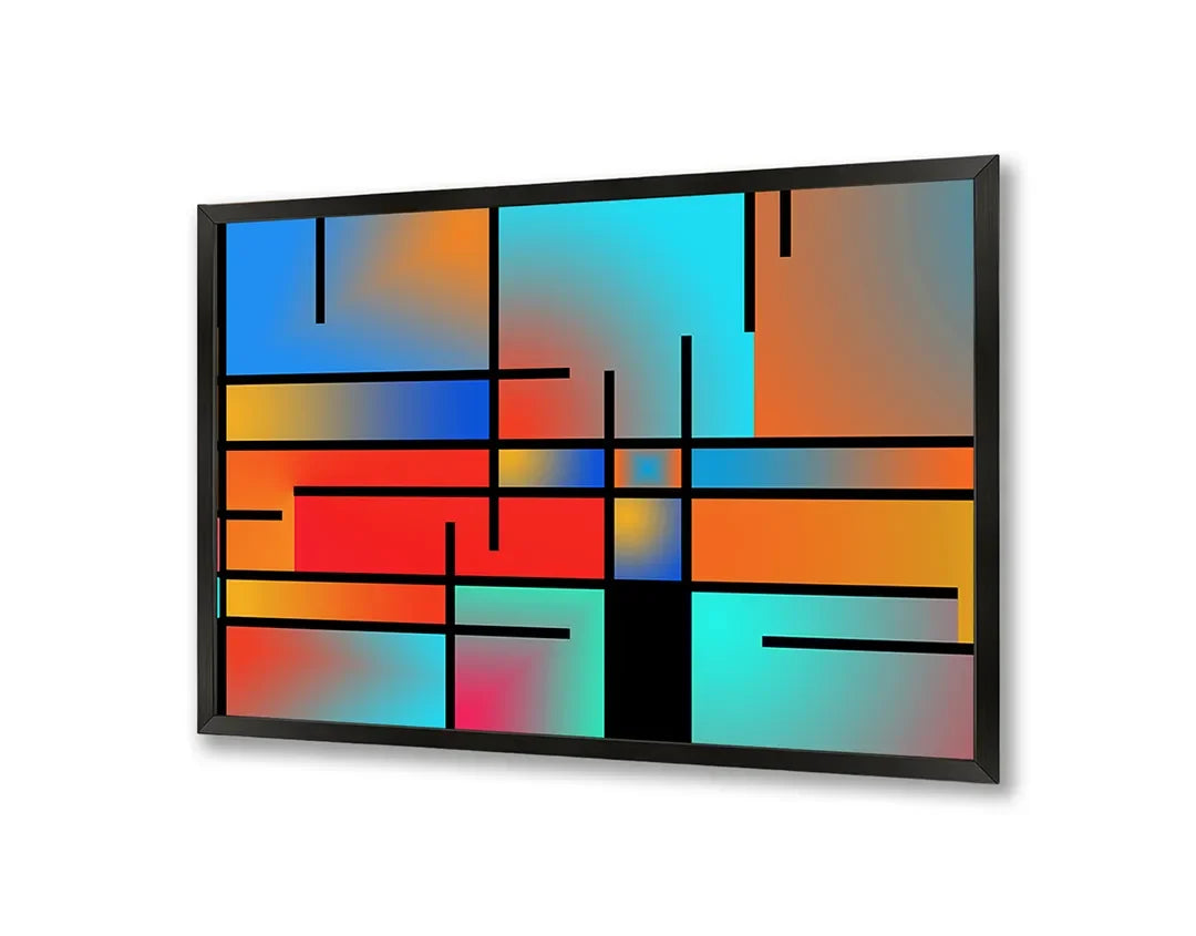 Metall Magnetboard mit hochwertigem Abstrakte Mondriaan Stijl Vlakken Design